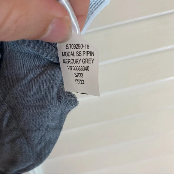 Gap Body Petite Lenzing Tencel Modal Button Up Pajama Sleep Shirt Mercury Sz MP - Picture 4 of 7